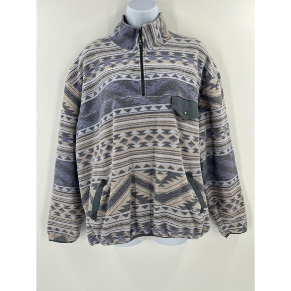 Rafter C XL Aztec Cotton Quarter-Zip Pullover Sweater Southwestern Tribal 90s - Picture 14 of 14